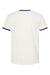 Tultex 246 Mens Fine Jersey Ringer Short Sleeve Crewneck T-Shirt Vintage White/Inked India Blue Flat Back