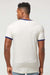 Tultex 246 Mens Fine Jersey Ringer Short Sleeve Crewneck T-Shirt Vintage White/Inked India Blue Model Back