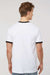 Tultex 246 Mens Fine Jersey Ringer Short Sleeve Crewneck T-Shirt White/Black Model Back