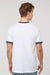 Tultex 246 Mens Fine Jersey Ringer Short Sleeve Crewneck T-Shirt White/Navy Blue Model Back