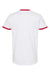 Tultex 246 Mens Fine Jersey Ringer Short Sleeve Crewneck T-Shirt White/Red Flat Back