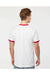 Tultex 246 Mens Fine Jersey Ringer Short Sleeve Crewneck T-Shirt White/Red Model Back
