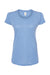 Tultex 253 Womens Short Sleeve Crewneck T-Shirt Athletic Blue Flat Front