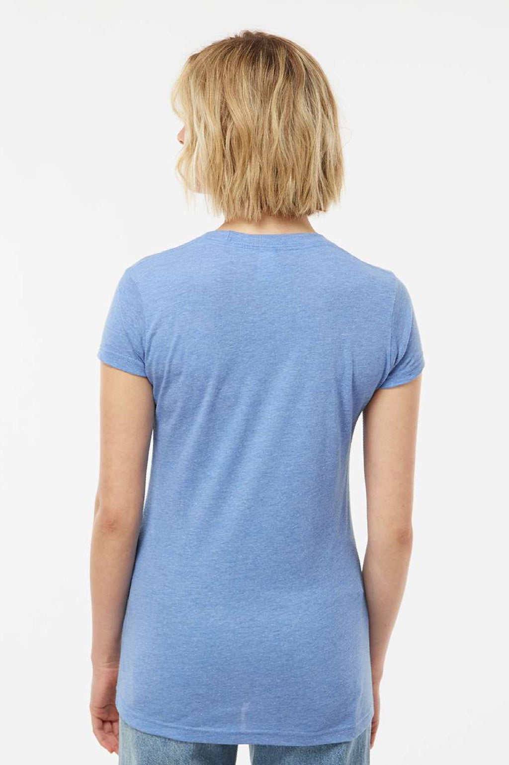 Tultex 253 Womens Short Sleeve Crewneck T-Shirt Athletic Blue Model Back