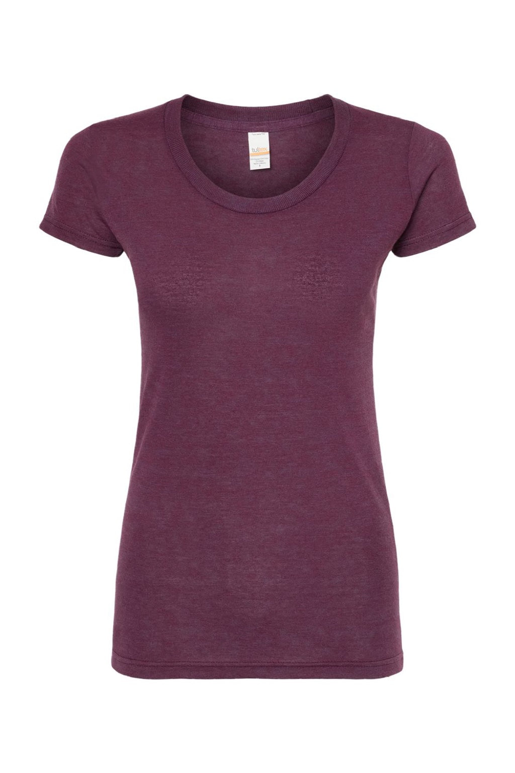 Tultex 253 Womens Short Sleeve Crewneck T-Shirt Berry Flat Front