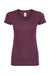 Tultex 253 Womens Short Sleeve Crewneck T-Shirt Berry Flat Front