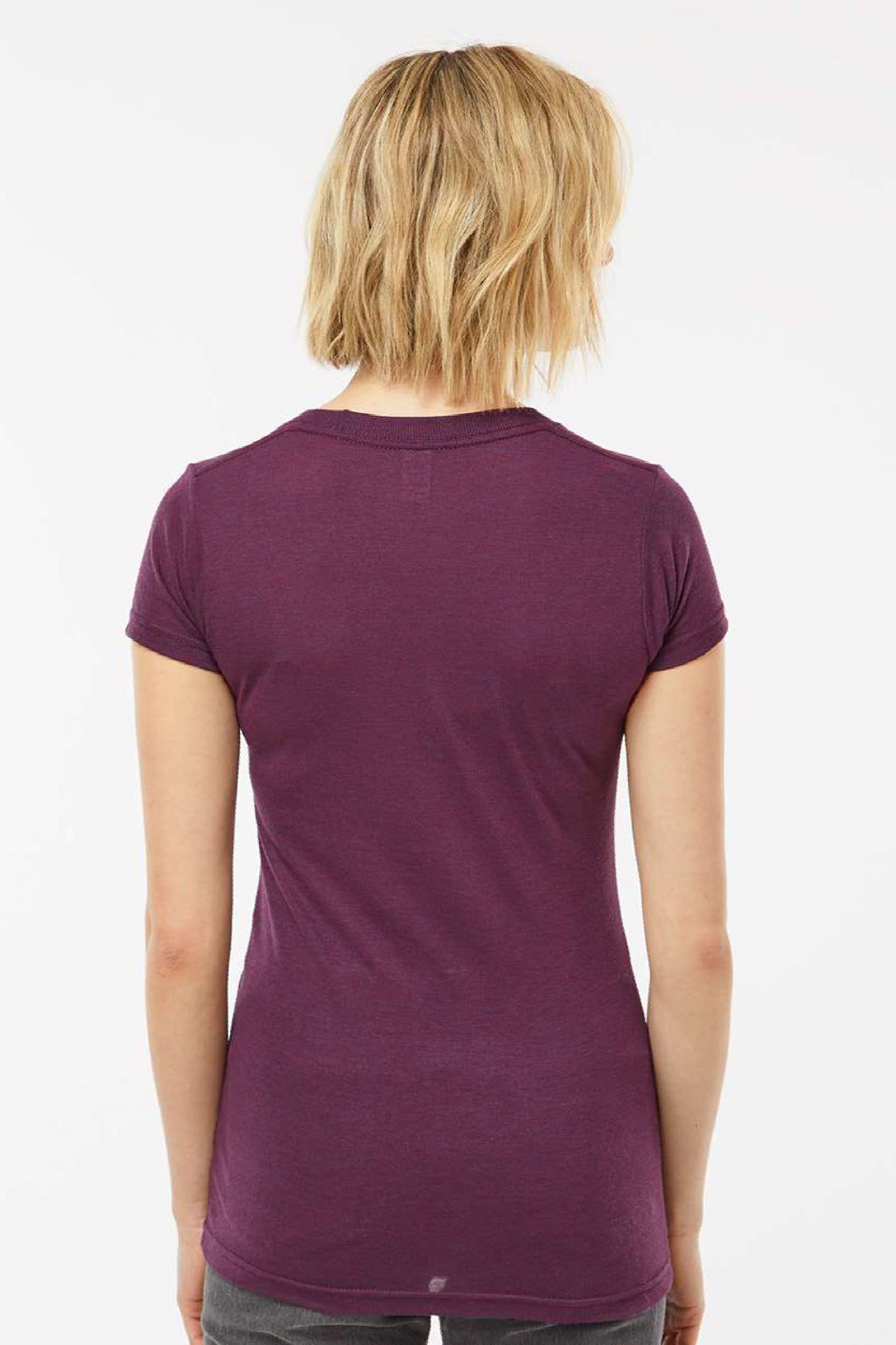 Tultex 253 Womens Short Sleeve Crewneck T-Shirt Berry Model Back