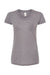 Tultex 253 Womens Short Sleeve Crewneck T-Shirt Heather Grey Flat Front