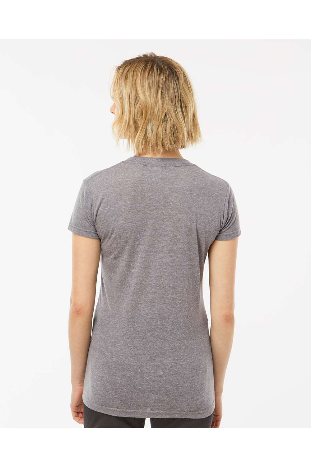 Tultex 253 Womens Short Sleeve Crewneck T-Shirt Heather Grey Model Back