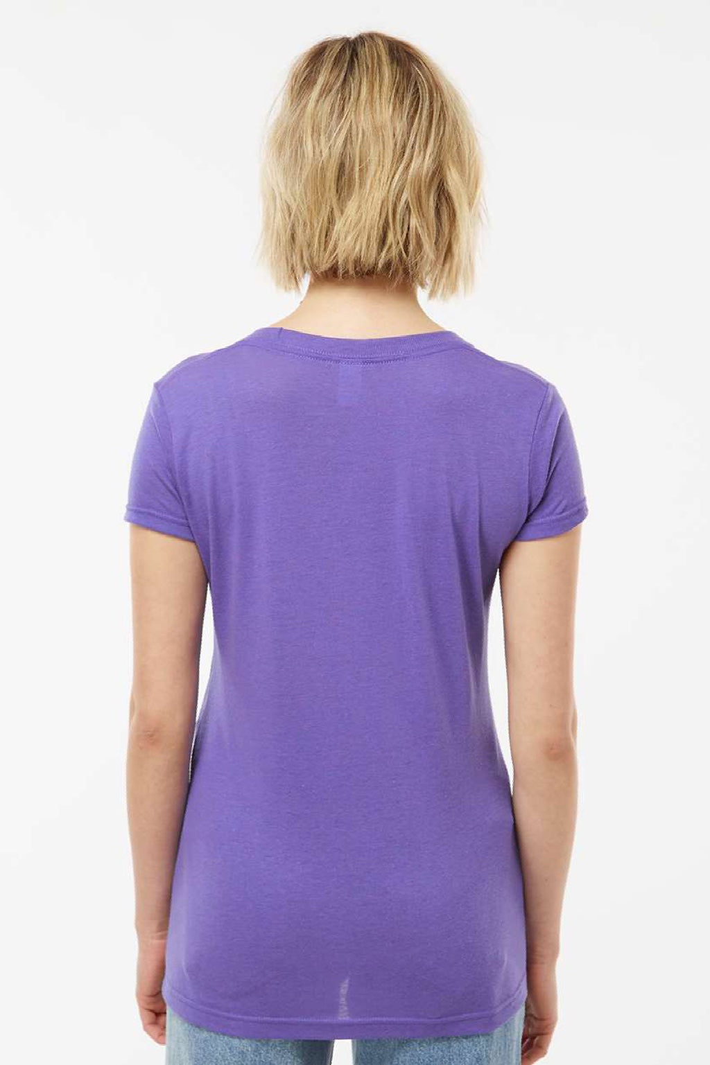 Tultex 253 Womens Short Sleeve Crewneck T-Shirt Lilac Purple Model Back