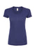 Tultex 253 Womens Short Sleeve Crewneck T-Shirt Midnight Navy Blue Flat Front