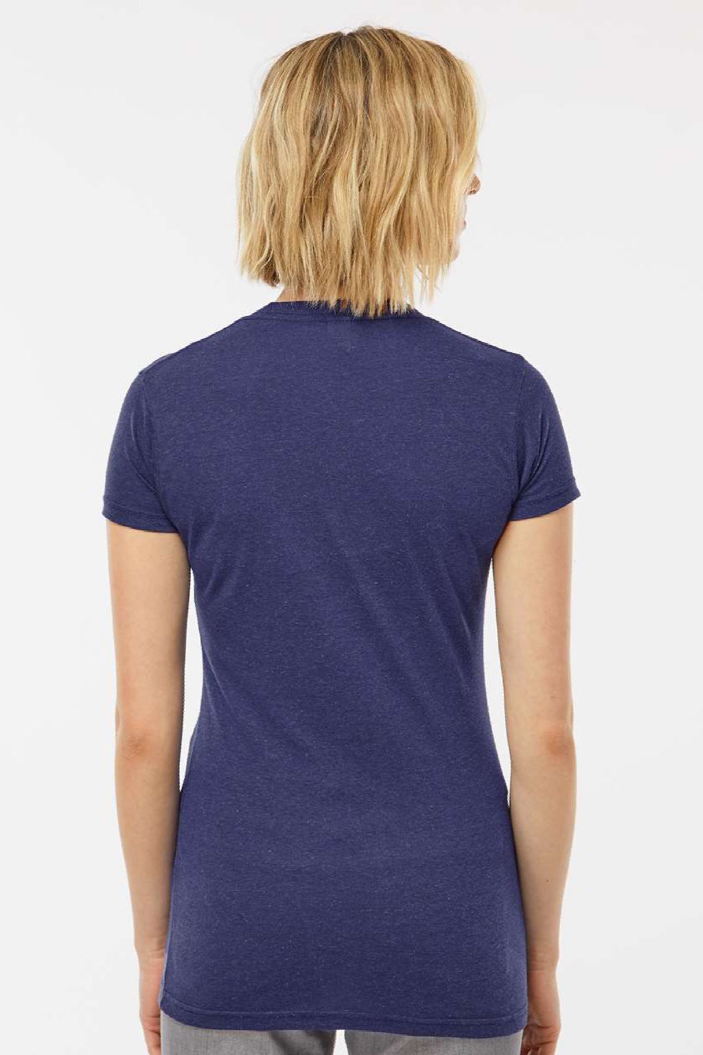Tultex 253 Womens Short Sleeve Crewneck T-Shirt Midnight Navy Blue Model Back