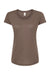Tultex 253 Womens Short Sleeve Crewneck T-Shirt Mocha Brown Flat Front
