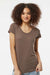 Tultex 253 Womens Short Sleeve Crewneck T-Shirt Mocha Brown Model Front
