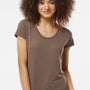 Tultex Womens Short Sleeve Crewneck T-Shirt - Mocha Brown - Closeout