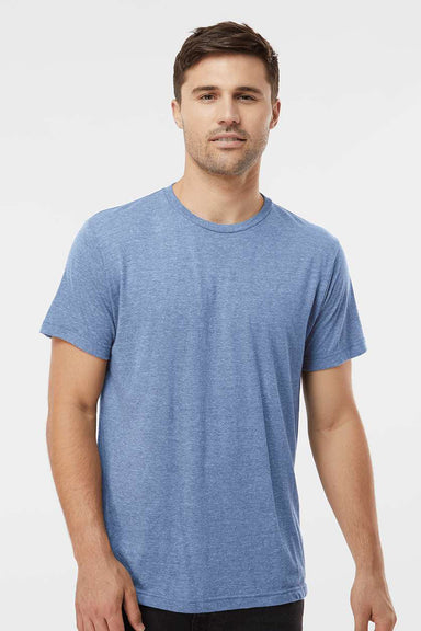 Tultex 254 Mens Short Sleeve Crewneck T-Shirt Athletic Blue Model Front