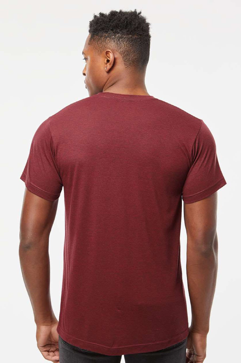 Tultex 254 Mens Short Sleeve Crewneck T-Shirt Cardinal Red Model Back