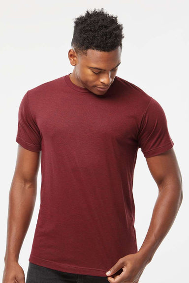 Tultex 254 Mens Short Sleeve Crewneck T-Shirt Cardinal Red Model Front