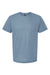 Tultex 254 Mens Short Sleeve Crewneck T-Shirt Denim Blue Flat Front