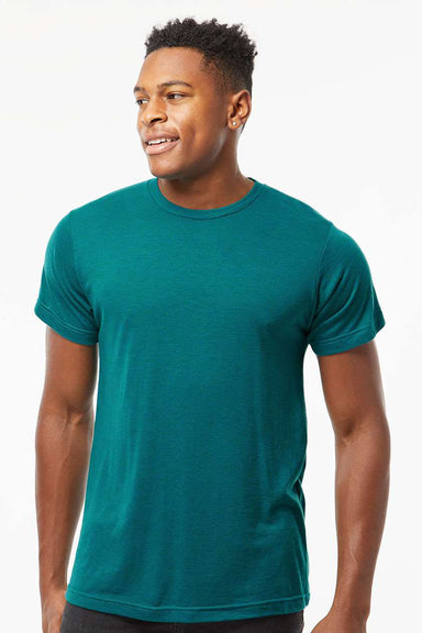 Tultex 254 Mens Short Sleeve Crewneck T-Shirt Jade Green Model Front