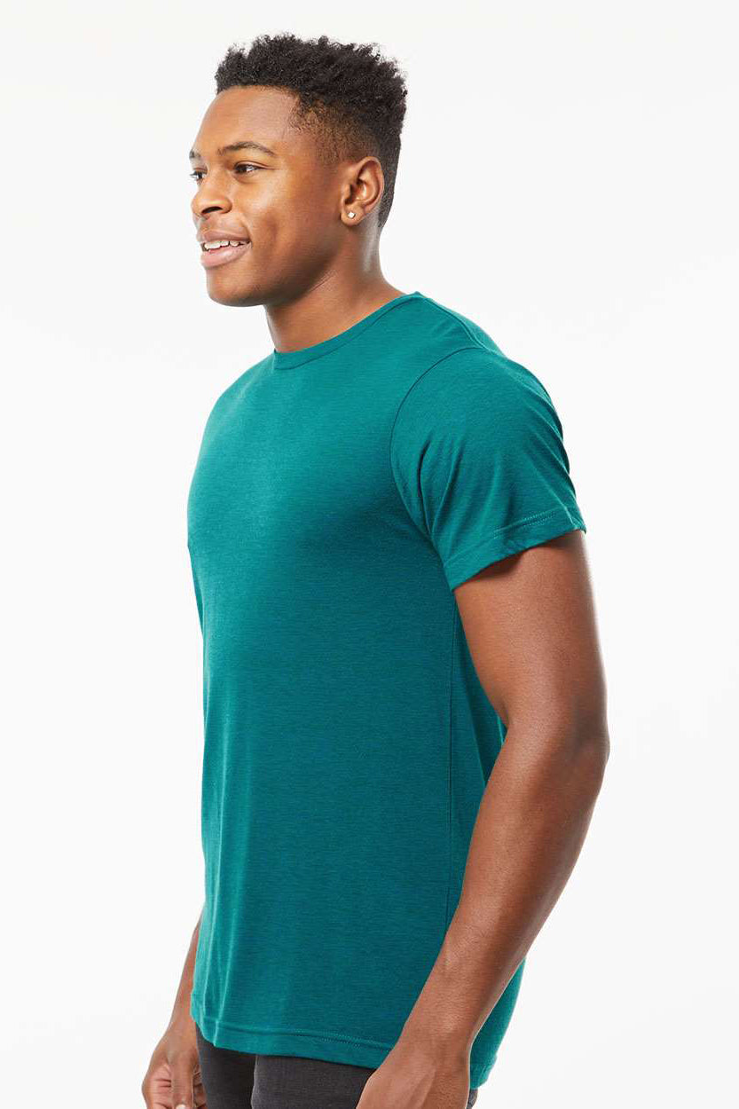 Tultex 254 Mens Short Sleeve Crewneck T-Shirt Jade Green Model Side