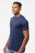 Tultex 254 Mens Short Sleeve Crewneck T-Shirt Midnight Navy Blue Model Side