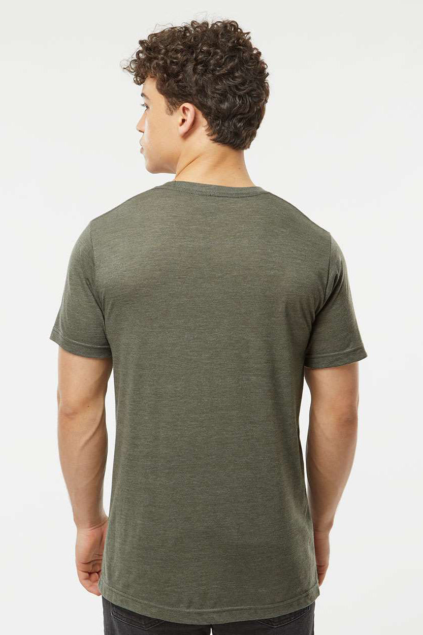 Tultex 254 Mens Short Sleeve Crewneck T-Shirt Military Green Model Back
