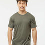 Tultex Mens Short Sleeve Crewneck T-Shirt - Military Green - NEW