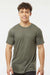 Tultex 254 Mens Short Sleeve Crewneck T-Shirt Military Green Model Front