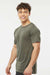 Tultex 254 Mens Short Sleeve Crewneck T-Shirt Military Green Model Side