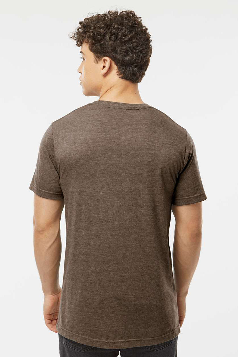 Tultex 254 Mens Short Sleeve Crewneck T-Shirt Mocha Brown Model Back