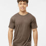 Tultex Mens Short Sleeve Crewneck T-Shirt - Mocha Brown - NEW