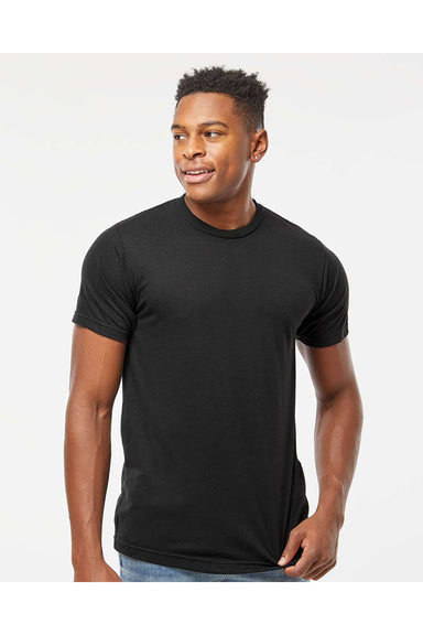 Tultex 254 Mens Short Sleeve Crewneck T-Shirt Black Model Front