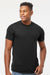 Tultex 254 Mens Short Sleeve Crewneck T-Shirt Black Model Front