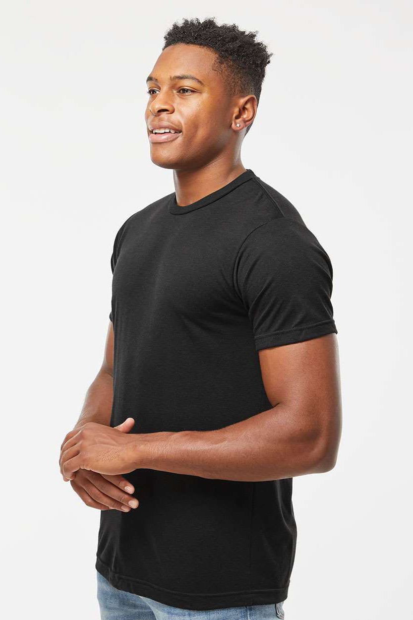 Tultex 254 Mens Short Sleeve Crewneck T-Shirt Black Model Side