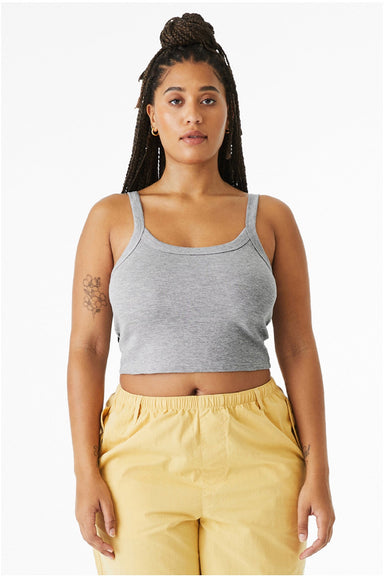 Bella + Canvas BC1012/1012 Womens Micro Ribbed Scoop Tank Top Heather Grey Model Front