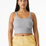 Bella + Canvas Womens Micro Ribbed Scoop Tank Top - Heather Grey