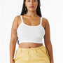 Bella + Canvas Womens Micro Ribbed Scoop Tank Top - White