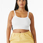 Bella + Canvas Womens Micro Ribbed Scoop Tank Top - White