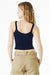 Bella + Canvas BC1012/1012 Womens Micro Ribbed Scoop Tank Top Navy Blue Model Back