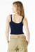 Bella + Canvas 1012BE Womens Micro Ribbed Scoop Tank Top Navy Blue Model Back