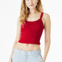 Bella + Canvas Womens Micro Ribbed Scoop Tank Top - Red