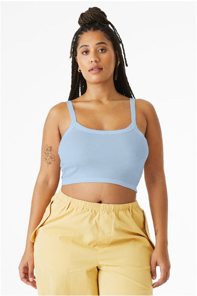 Bella + Canvas BC1012/1012 Womens Micro Ribbed Scoop Tank Top Baby Blue Model Front