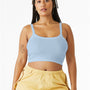 Bella + Canvas Womens Micro Ribbed Scoop Tank Top - Baby Blue