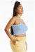 Bella + Canvas 1012BE Womens Micro Ribbed Scoop Tank Top Baby Blue Model Side