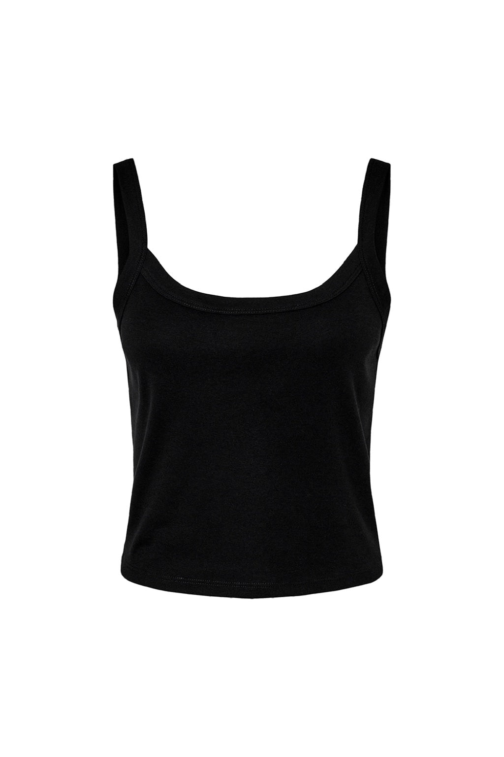 Bella + Canvas BC1012/1012 Womens Micro Ribbed Scoop Tank Top Black Flat Front