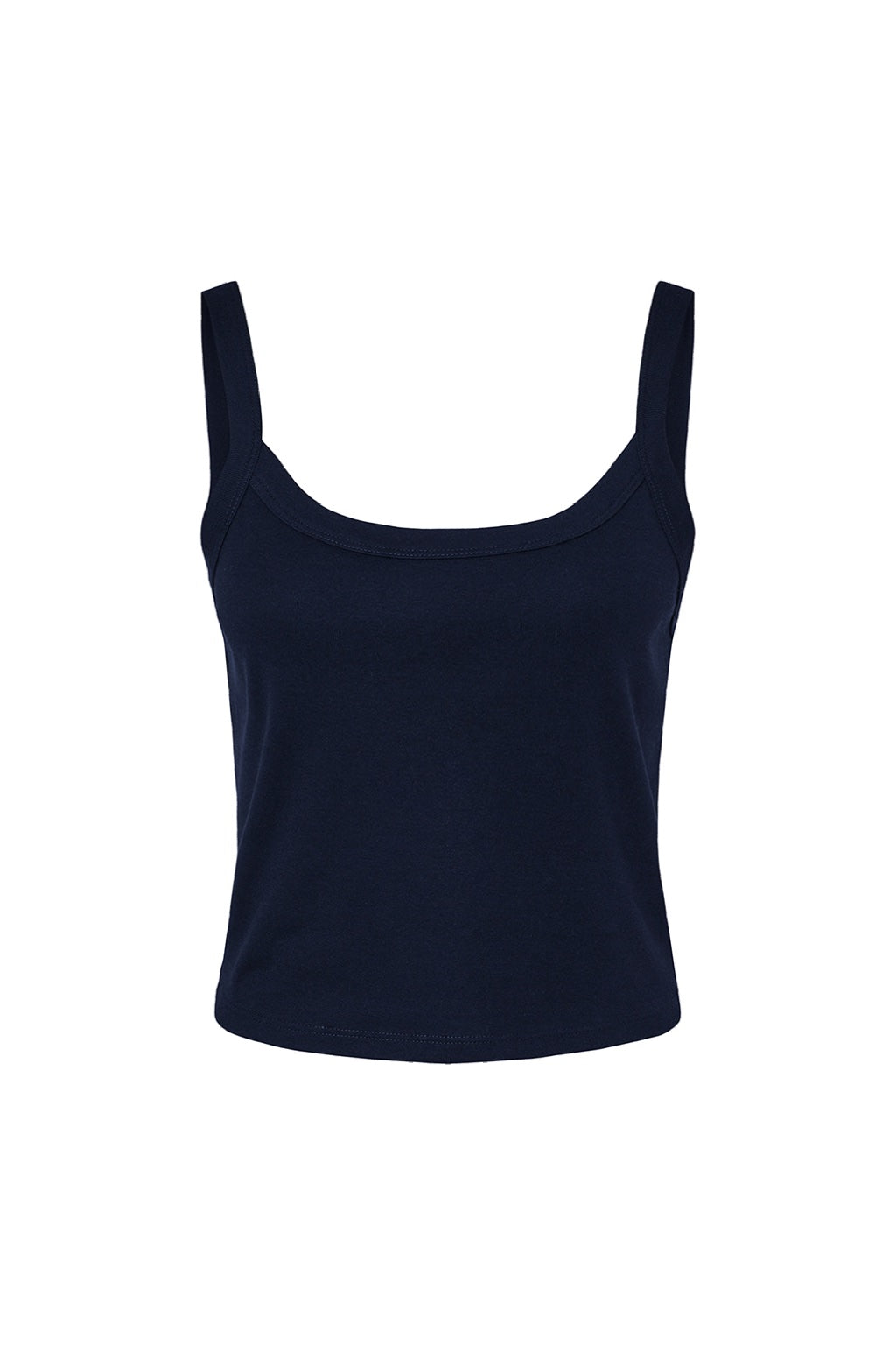 Bella + Canvas BC1012/1012 Womens Micro Ribbed Scoop Tank Top Navy Blue Flat Front