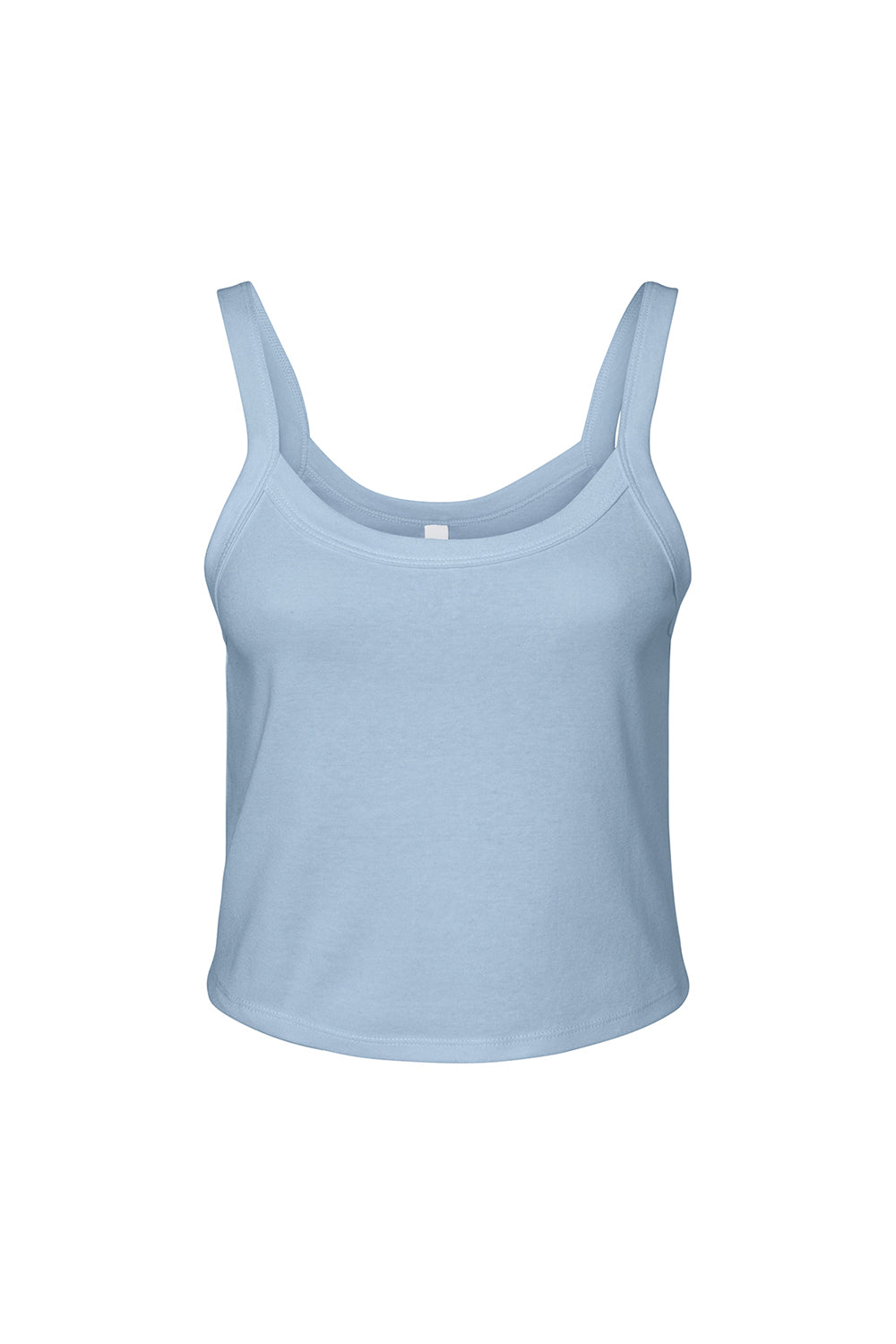 Bella + Canvas 1012BE Womens Micro Ribbed Scoop Tank Top Baby Blue Flat Front