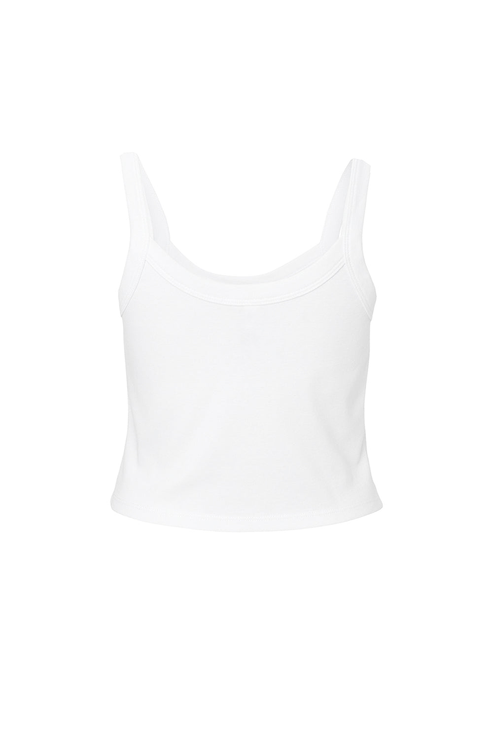 Bella + Canvas 1012BE Womens Micro Ribbed Scoop Tank Top White Flat Back