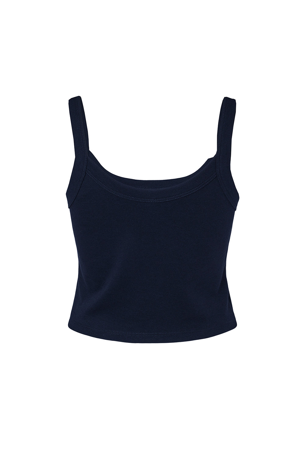 Bella + Canvas 1012BE Womens Micro Ribbed Scoop Tank Top Navy Blue Flat Back